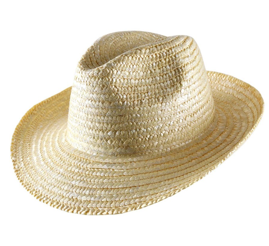 * | Classic Italy Nude Fedora Straw